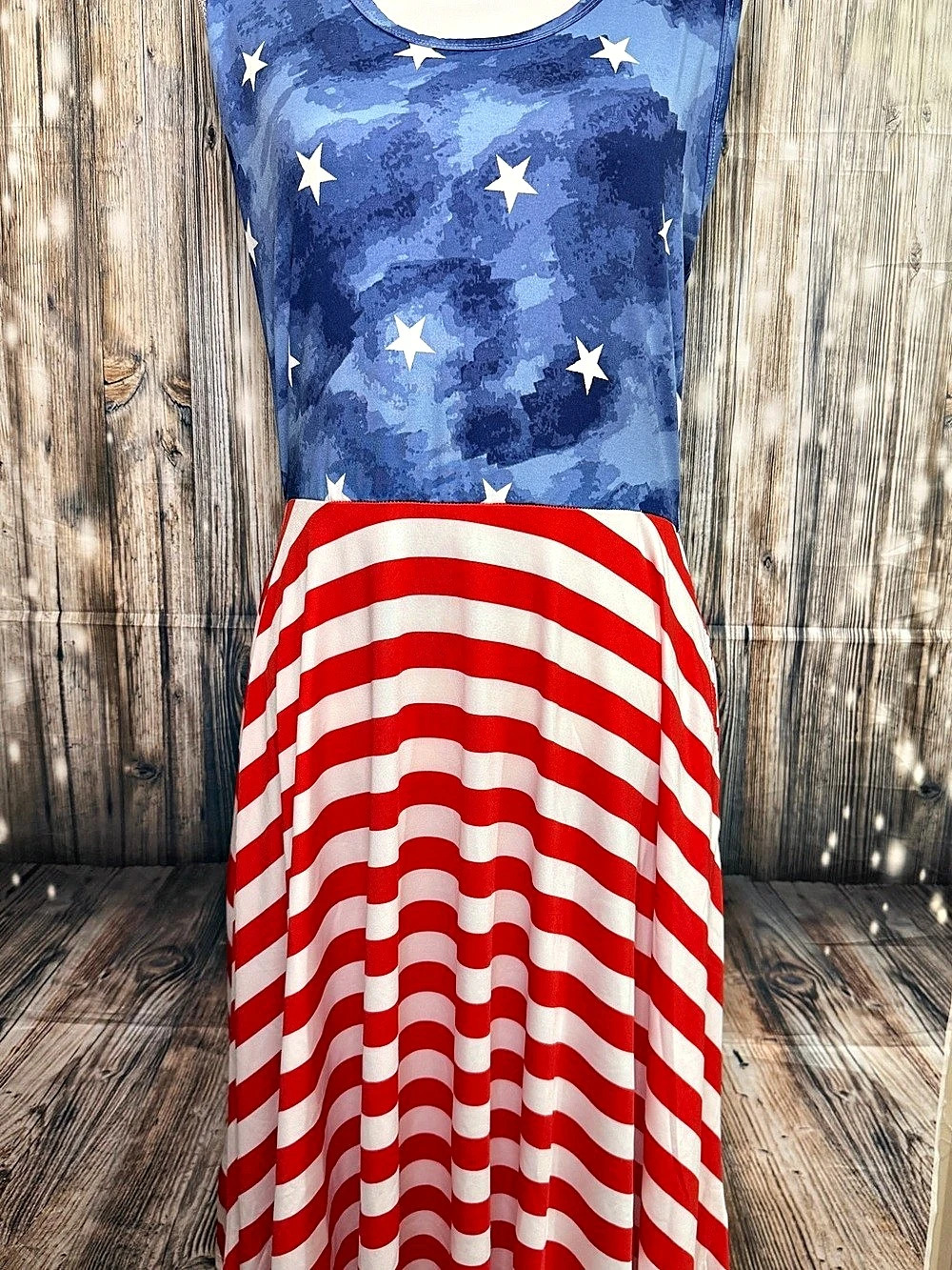 New LuLaRoe Nicki Sleeveless Dress Blue & Red Size L